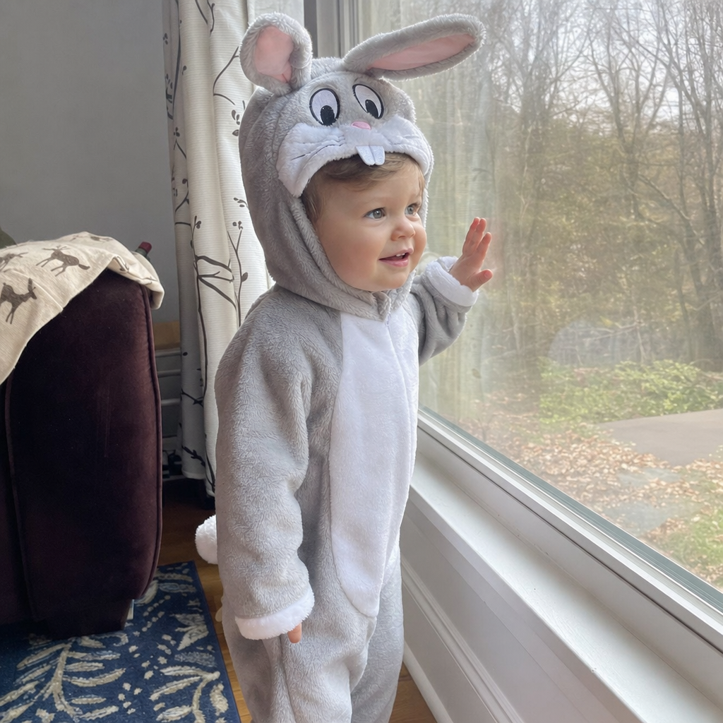 Bunny costume lifestyle - window moment